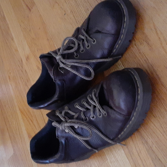 DOC MARTENS 10940 Y2K brown leather Chunky Chonky  Platform Loafers sz 16 - Picture 1 of 11